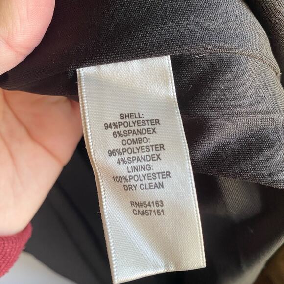 Eliza J Tuxedo Wrap Surplice V-Neck Scuba Crepe Tie Waist Long Sleeve Dress - Picture 4 of 10